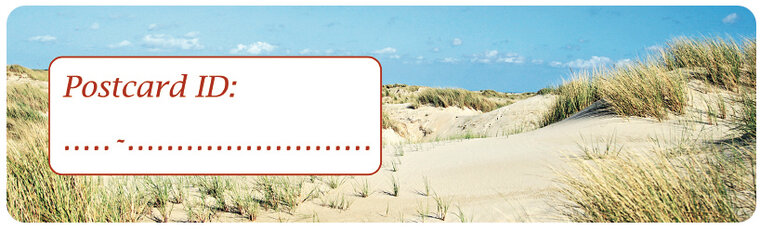 Postcrossing postcard ID stickers - 6x duinen