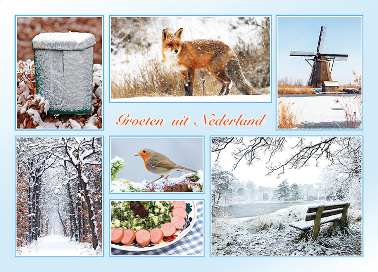ansichtkaart groeten uit Nederland winter (AH0013)