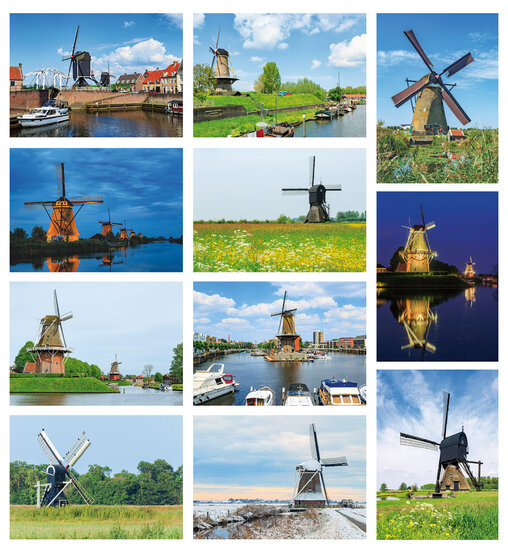 ansichtkaarten molens - set van 11 kaarten met molenmotief (nr. 132)