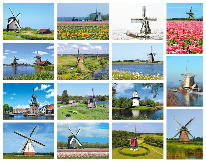 Molen ansichtkaarten - set met 15 molen kaarten (nr. 63)