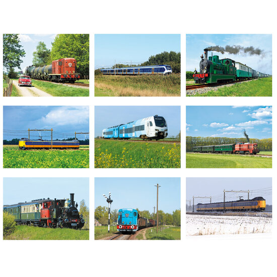 treinen ansichtkaarten - set met 9 treinkaarten (nr. 59)