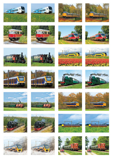 Beloningsstickers treinen - 28 stickers op een vel (SV023)