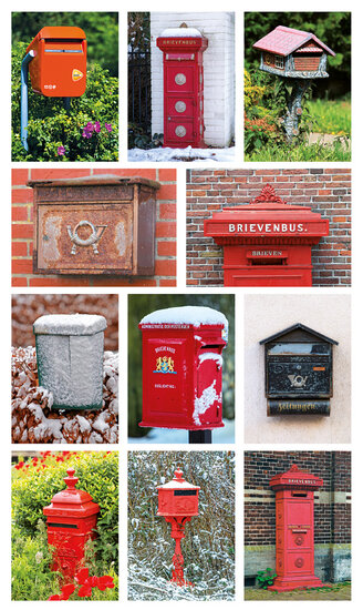 Brievenbus ansichtkaarten - set met 11 brievenbus kaarten (nr. 67)