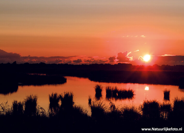 ansichtkaart zonsondergang Leekstermeer (0732)