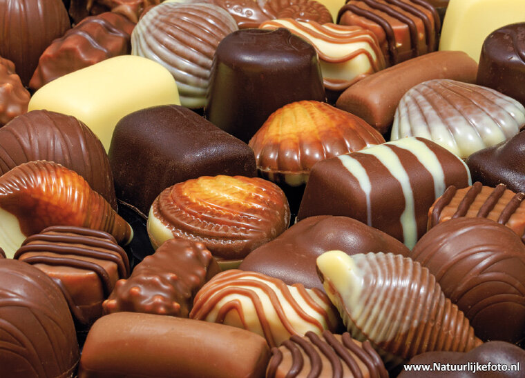 ansichtkaart chocolade bonbons (0764)