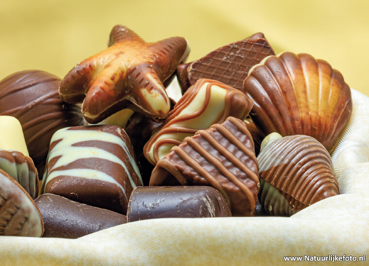 ansichtkaart chocolade bonbons (0766)