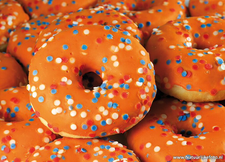 Ansichtkaart oranje donuts (0644)