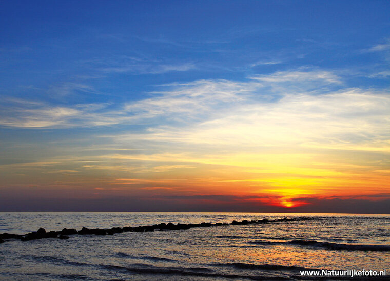 ansichtkaart zonsondergang Noordzee (0168)