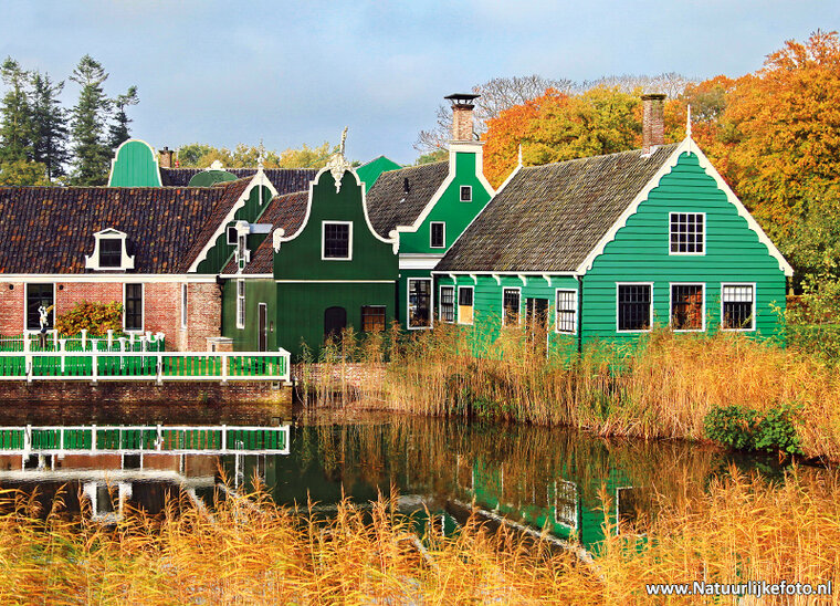 ansichtkaart koopmanswoningen in herfst (0190)