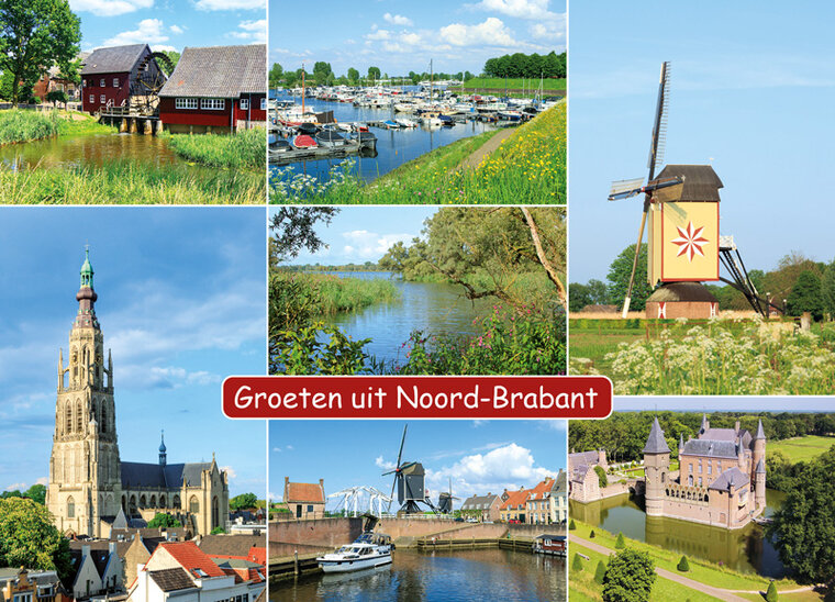 ansichtkaart groeten uit Noord-Brabant (NB001)