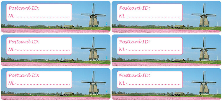 Postcard ID stickers - 6x molen (S001)