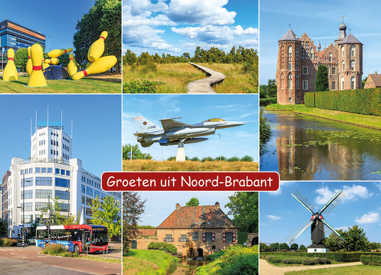 ansichtkaart groeten uit Noord-Brabant