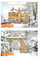 luxe kerstkaarten landschap - gevouwen kaarten met envelop (set nr. 110)