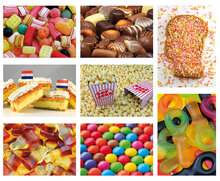 eten en snoep ansichtkaarten - set met 8 kaarten (nr. 119)