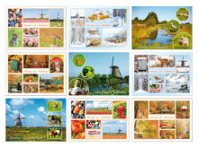 ansichtkaarten Nederland - set met 9 kaarten + flyer Postcrossing hoe werkt het (nr. 100)