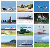 Vervoermiddelen ansichtkaarten - set met 12 vervoerkaarten (nr. 50)