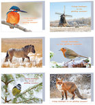 Luxe kerstkaarten set - 6 dubbele kaarten met envelop (set nr. 105) Luxe kerstkaarten set - 6 dubbele kaarten met envelop (set nr. 105)