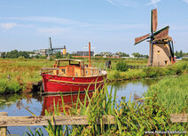 Molen kaarten | ansichtkaart molen met bootje
