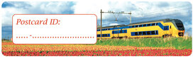 Postcrossing ID stickers | 6x trein met tulpen