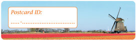 Postcrossing ID stickers | 6x molen met tulpen