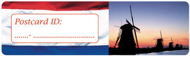 Postcrossing ID stickers | 6x Nederlandse vlag en Kinderdijk