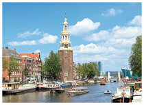 Ansichtkaarten Amsterdam | Ansichtkaart Amsterdamse grachten met Montelbaanstoren