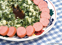 Eten en drinken kaarten | ansichtkaart boerenkool met worst Eten en drinken kaarten | ansichtkaart boerenkool met worst