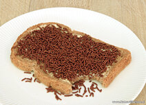 Eten kaarten | ansichtkaart broodje hagelslag Eten kaarten | ansichtkaart broodje hagelslag