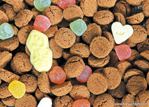 Snoepkaarten | ansichtkaart pepernoten met snoep Snoepkaarten | ansichtkaart pepernoten met snoep