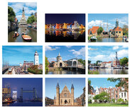 Steden kaarten | set met 9 steden ansichtkaarten Steden kaarten | set met 9 steden ansichtkaarten