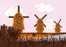 Nivoka kaarten | Hollandse molens van ontbijtkoek