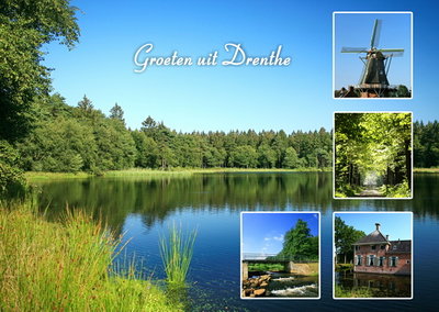 Ansichtkaart landschappen in Drenthe, Postcard landscapes in Drenthe, Postkarte Landschaft in Drenthe