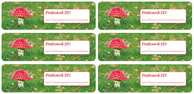 Postcard ID sticker paddestoel