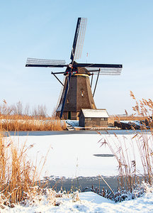Unesco Ansichtkaart - molen van Kinderdijk, Unesco Postcard - Mill at Kinderdijk, Mühle von Kinderdijk