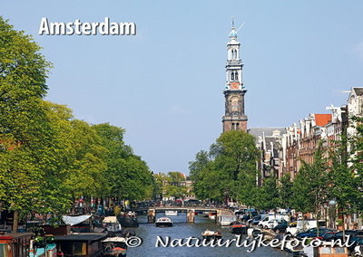 ansichtkaart Amsterdam Prinsengracht Westerkerk - amsterdam postcards - postkarte amsterdam