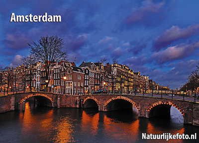 ansichtkaart Amsterdam - grachten