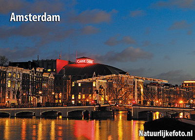 ansichtkaart Amsterdam Magere brug, Amsterdam postcards Skinny bridge, Amsterdam Postkarte Magere Brücke