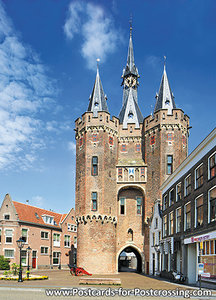Ansichtkaart Zwolle Sassenpoort, postcard Zwolle Sassenpoort, Postkarte Zwolle Sassenpoort