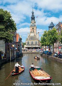 Ansichtkaart Alkmaar - kaasmarkt met de waag