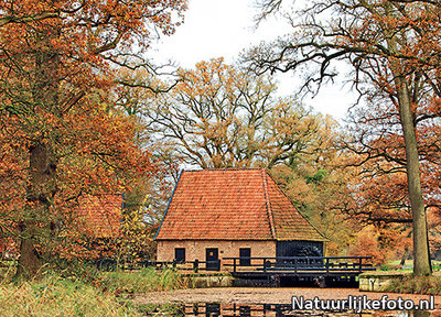 Herfstkaarten, ansichtkaart De Noordmolen - Ambt Delden, Postcard Watermill, Postkarte Wassermühle
