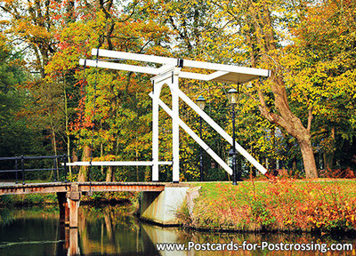 Herfstkaarten, ansichtkaart ophaalbrug landgoed Nienoord Leek