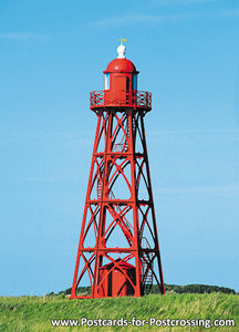 ansichtkaart vuurtoren Den Oever, postcard lighthouse Den Oever, postkarte leuchtturm Den Oever