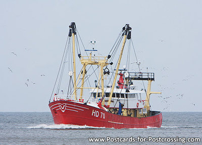 Ansichtkaart vissersboot