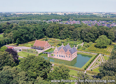 ansichtkaart Menkemaborg in Uithuizen, postcard castle Menkemaborg in Uithuizen, Postkarte Schloss Menkema