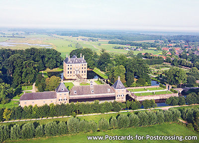 ansichtkaart kasteel Amerongen, postcard castle Amerongen, Postkarte Schloss Amerongen