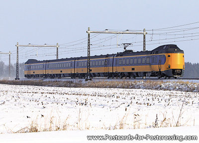 ansichtkaart NS trein de Koploper, train postcard the Koploper, Zug Postkarte De Koploper