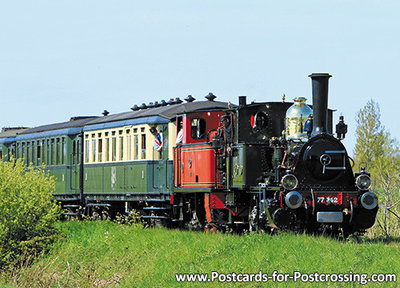 trein ansichtkaart Stoomlocomotief NS 7742, train postcard Steam Locomotive NS 7742, Zug Postkarte NS 7742