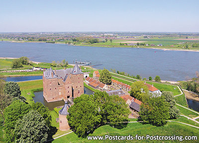 ansichtkaart kasteel Slot Loevestein in Poederoijen, postcard castle Loevestein, Postkarte Schloss Loevestein