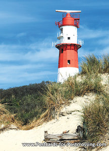 ansichtkaart vuurtoren Borkum, lighthouse postcard Borkum, Postkarten Deutschland leuchtturm Borkum