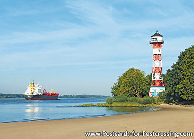 ansichtkaart vuurtoren Wittenbergen Hamburg, postcard lighthouse Wittenbergen Hamburg, postkarte leuchtturm Wittenbergen